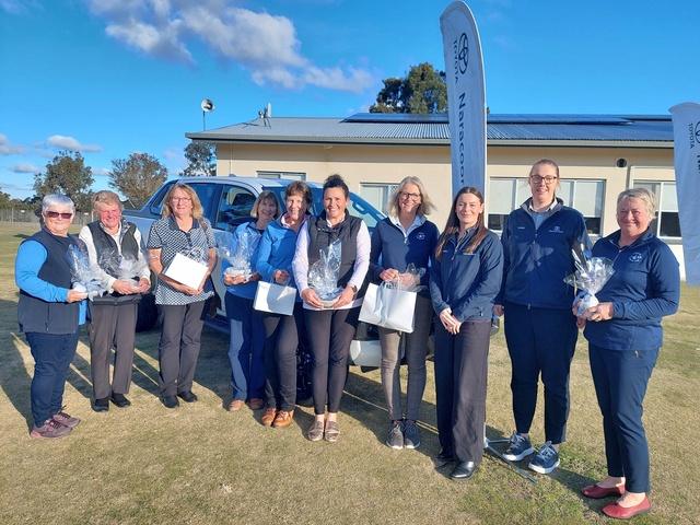 Petrina Smith, Marlene Bull, Elaine Morrow, Jacki Baker, Karena Higgins, Alex Lambert, Kerry Gilkes, Jessica Dunstan, Alicia Munro and Julie Wilks pictured following the Lucindale Golf Club's women's open day. (Submitted)