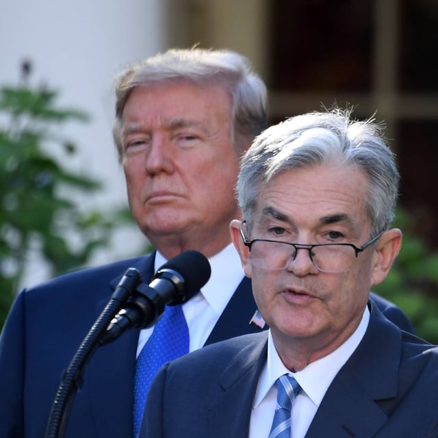 US-Präsident Donald Trump (l.) und Fed-Chef Jerome Powell (r.) im Jahr 2019