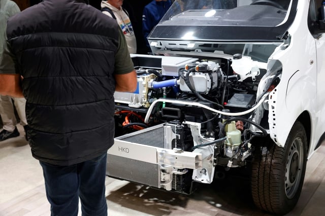 Stellantis showed off its hydrogen fuel cell commercial vans at the Paris Motor Show last year