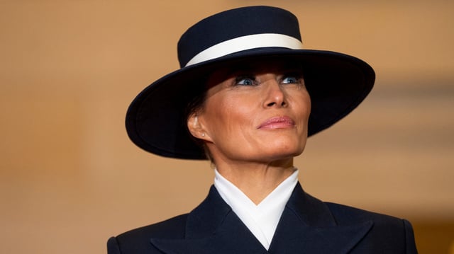 La première dame américaine Melania Trump le 20 janvier 2025 à Washington DC, aux États-Unis.