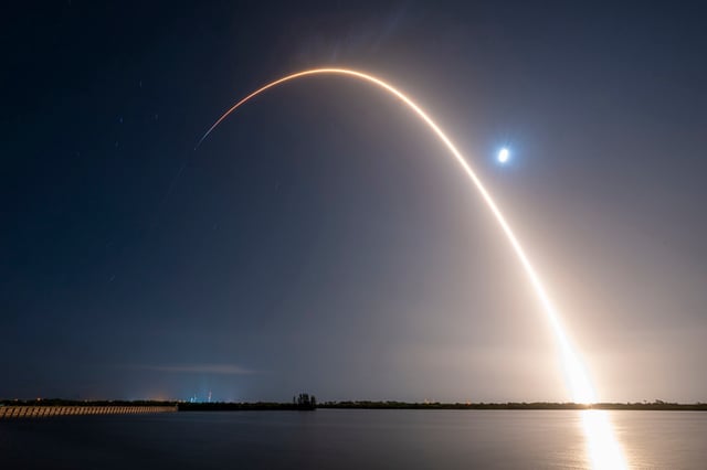 A SpaceX Falcon 9 launches from Cape Canaveral Space Force Station on Wednesday, July 16, 2025. (Courtesy/SpaceX)