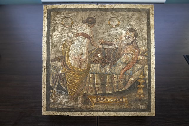 The mosaic was stolen by a German officer in World War II.