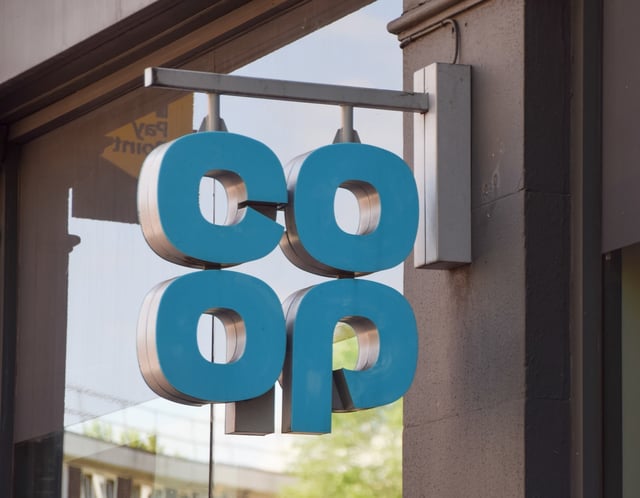 LONDON, UNITED KINGDOM - 2025/05/03: General view of the logo at a Co-op supermarket. The group says that hackers have extracted data related to a large number of its customers. This follows recent cyberattacks on Marks and Spencer as well as Harrods. (Photo by Vuk Valcic/SOPA Images/LightRocket via Getty Images)
