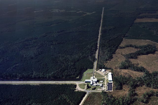 The Laser Interferometer Gravitational-wave Observatory (LIGO) in Livingston, Louisiana, is one of two identical instruments that astronomers have used to make the observation.