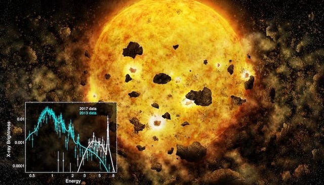Credit: Illustration: NASA/CXC/M. Weiss; X-ray spectrum: NASA/CXC/MIT/H. M.Günther
