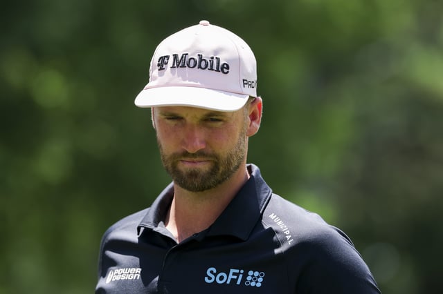 CHARLOTTE, NORTH CAROLINA - MAY 18: Wyndham Clark of the United States looks on from the ninth hole during the final round of the PGA Championship at Quail Hollow Country Club on May 18, 2025 in Charlotte, North Carolina. (Photo by Kevin C. Cox/Getty Images)