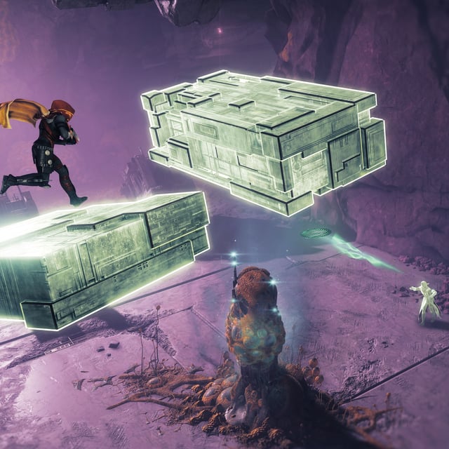 Destiny 2 mystery chest - Hunter hopping along platforms