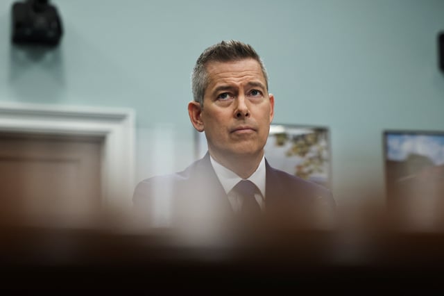 U.S. Transportation Secretary Sean Duffy testifies before a House Appropriations Transportation, Housing and Urban Development, and Related Agencies Subcommittee hearing on the Department of Transportation budget, on Capitol Hill in Washington, D.C., U.S., May 14, 2025. REUTERS/Anna Rose Layden/File Photo