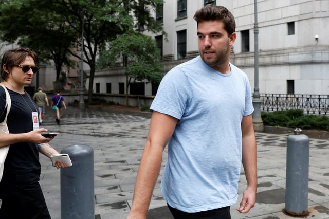Billy McFarland, organizer of Fyre Festival, exits the U.S. Federal Court in Manhattan following his presentment on wire fraud charges in New York City on July 1, 2017.