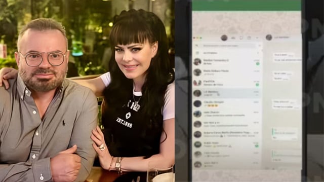 Filtran supuestos mensajes de infidelidad de Marco Chacón a Maribel Guardia con una mujer.