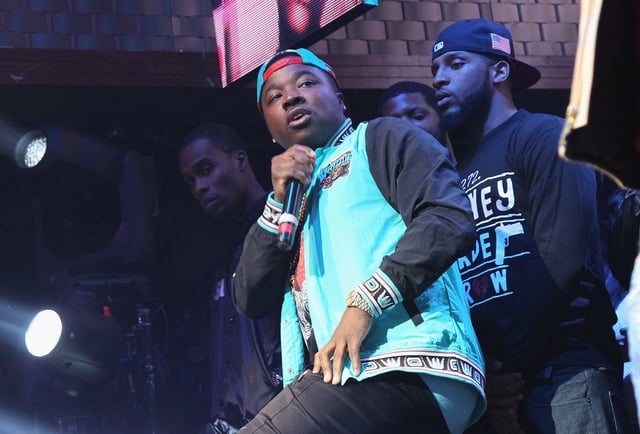 NEW YORK, NY - NOVEMBER 17: Troy Ave performs onstage as Coors Light Soundtrack reFRESH brings DJ Mustard, Fabolous and special guests To NYC at Stage 48 on November 17, 2015 in New York City. (Photo by Bennett Raglin/Getty Images for Coors Light)