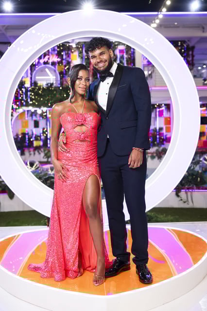 Amaya Espinal and Bryan Arenales on season 7 of "Love Island."