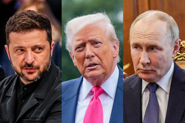 Volodymyr Zelenskyy; Donald Trump; Vladimir Putin.