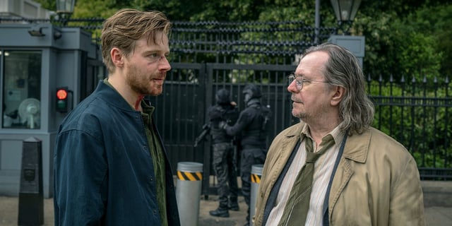 Jack Lowden and Gary Oldman in Slow Horses