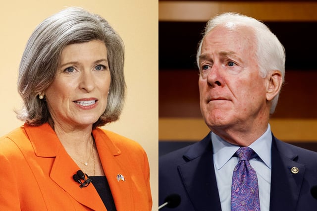 Republican Senators Joni Ernst of Iowa and John Cornyn of Texas.