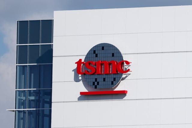 The logo of Taiwan Semiconductor Manufacturing Company (TSMC) is displayed at its fabrication plant in Kaohsiung, Taiwan, June 7, 2025. REUTERS/Ann Wang/ File Photo