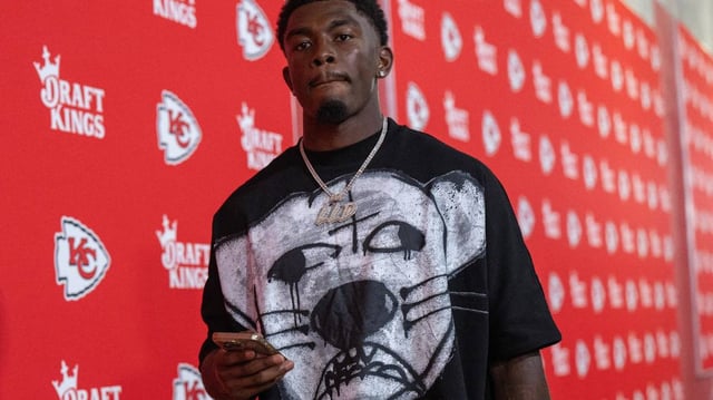 Kansas City Chiefs wide receiver Justyn Ross walks down the tunnel before a preseason game on Saturday against the Detroit Lions.