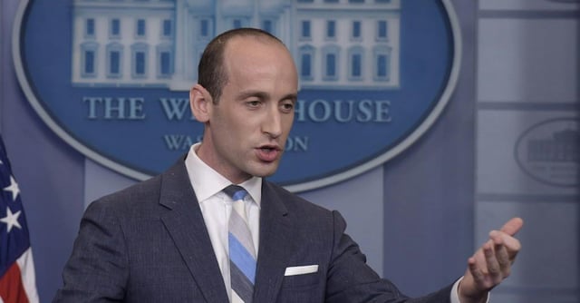 White House senior policy adviser Stephen Miller speaks during the daily briefing at the White House in Washington, Wednesday, Aug. 2, 2017.