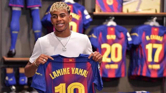 La sonrisa del nuevo 10 del Barcelona.