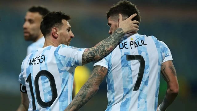 Rodrigo De Paul and Lionel Messi