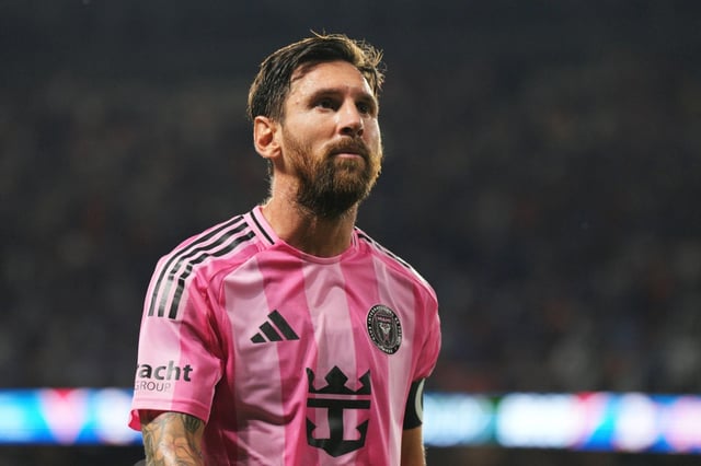 Argentine star forward Lionel Messi of Inter Miami reacts after his team's 3-0 MLS loss at Cincinnati, snapping his league-record streak of multi-goal matches at five
