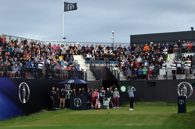 Golf - The 153rd Open Championship - Royal Portrush Golf Club, Portrush, Northern Ireland, Britain - July 17, 2025 Ireland's Padraig Harrington hits his tee shot on the 1st hole during the first round REUTERS/Paul Childs