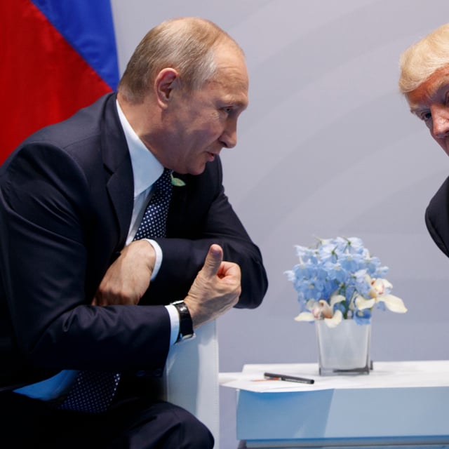 Sie haben ein wechselhaftes Verhältnis: der russische Präsident Wladimir Putin und US-Präsident Donald Trump beim G20-Gipfel im Jahr 2017.