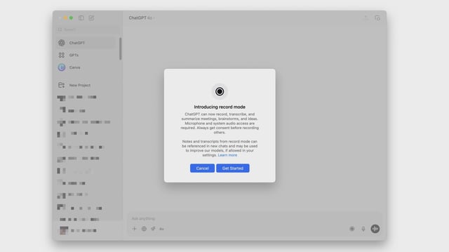 ChatGPT's Record mode comes to the Mac for Plus subscribers.