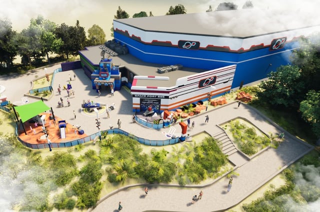 Merlin Entertainments Group has released a new rendering of a new space-themed indoor roller coaster under construction at Legoland Florida theme park in Winter Haven. The ride is scheduled to open in early 2026. (Courtesy Merlin Entertainments Group)