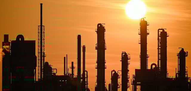 Industrieanlagen auf dem Gelände des Chemieunternehmens BASF in Rheinland-Pfalz