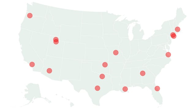 A map showing the new Trader Joe&#39;s stores &#39;coming soon&#39;