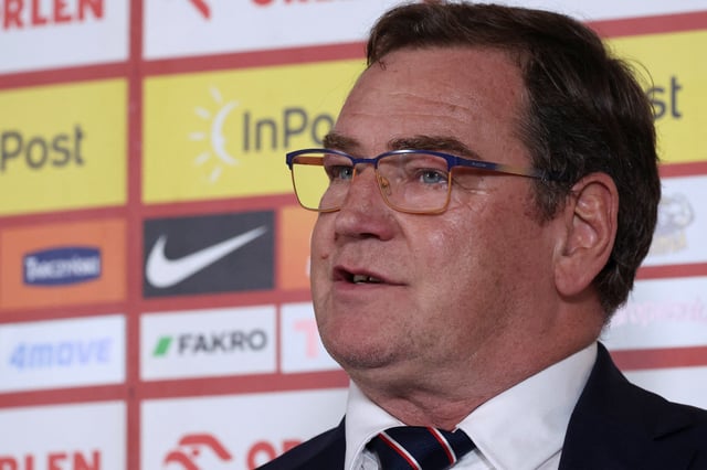 Jan Urban, newly appointed head coach of Poland's national football team, speaks during a press conference in Warsaw, Poland, July 17, 2025. REUTERS/Kuba Stezycki