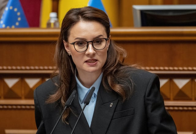 Newly appointed Ukrainian Prime Minister Yulia Svyrydenko attends a session of Ukrainian parliament, amid Russia's attack on Ukraine, in Kyiv, Ukraine July 17, 2025. REUTERS/Andrii Nesterenko