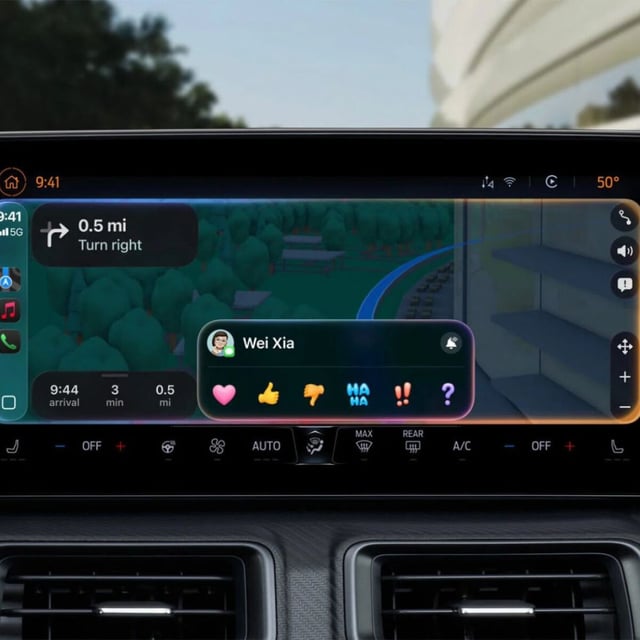 Apple's CarPlay on a screen in a vehicle.