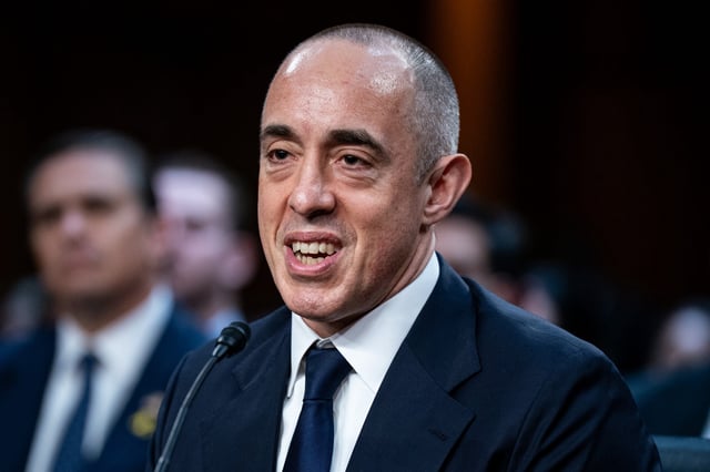 Emil Bove speaks during a Senate Judiciary Committee hearing in Washington on June 25.