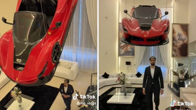 The vlogger clarified that it was not an actual Ferrari but a jet car, which is designed to look like the luxury sports car.