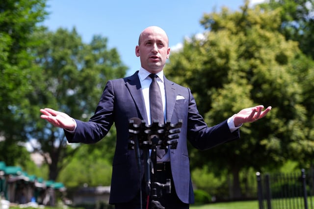 White House Deputy Chief of Staff Stephen Miller outside the White House on May 30, 2025.