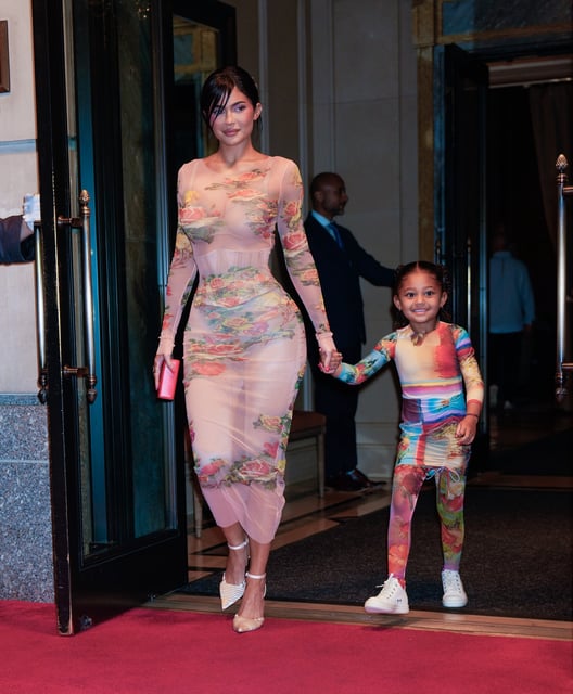 NEW YORK, NEW YORK - MAY 02: Kylie Jenner and Stormi Webster are seen on May 2, 2023 in New York City. (Photo by Gotham/GC Images)