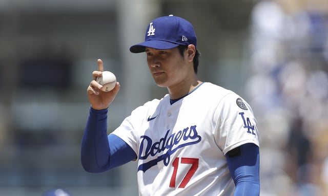 Shohei Ohtani has been slowly upping his pitch counts as the Dodgers work him back into their starting rotation. It’s one of several reasons they’re optimistic that their best baseball is ahead of them coming out of the All-Star break. (AP Photo/Jessie Alcheh)
