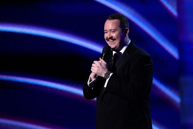 Host Shane Gillis speaks at the ESPY Awards at the Dolby Theatre in Los Angeles, Wednesday, July 16, 2025.