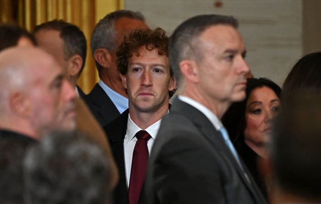 eta and Facebook CEO Mark Zuckerberg attends the Inauguration of Donald J. Trump in the Rotunda of the U.S. Capitol on January 20, 2025 in Washington, DC.