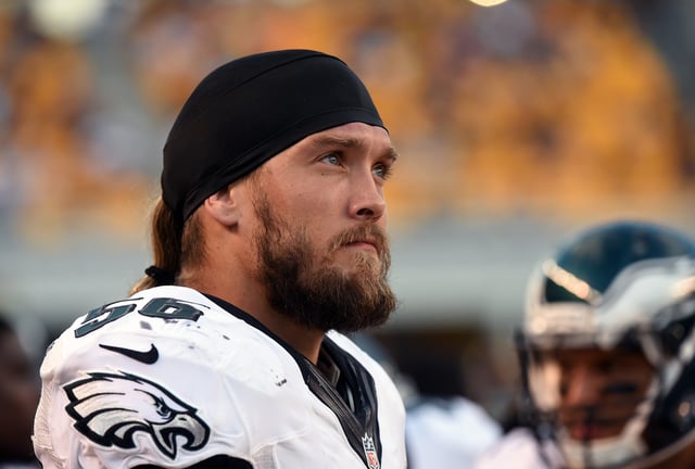 Defensive lineman Bryan Braman #56 of the Philadelphia Eagles looks on from the sideline during a National Football League preseason game against the Pittsburgh Steelers at Heinz Field on August 18, 2016 in Pittsburgh, Pennsylvania. The Eagles defeated the Steelers 17-0.