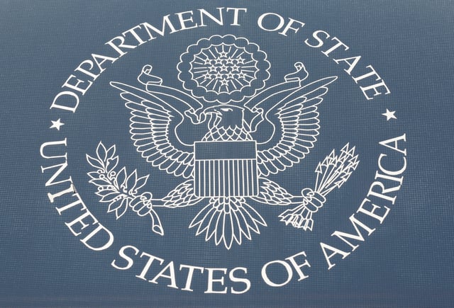 The seal of the United States Department of State is shown in Washington, U.S., January 26, 2017.      REUTERS/Joshua Roberts