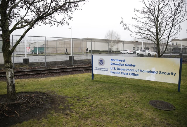 The U.S. Department of Homeland Security Northwest Detention Center is pictured in Tacoma, Washington on February 26, 2017.