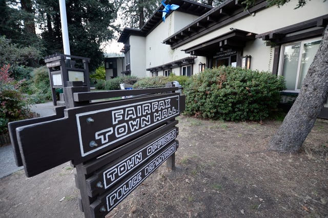 Fairfax Town Hall on Oct. 29, 2020. (Sherry LaVars/Marin Independent Journal)