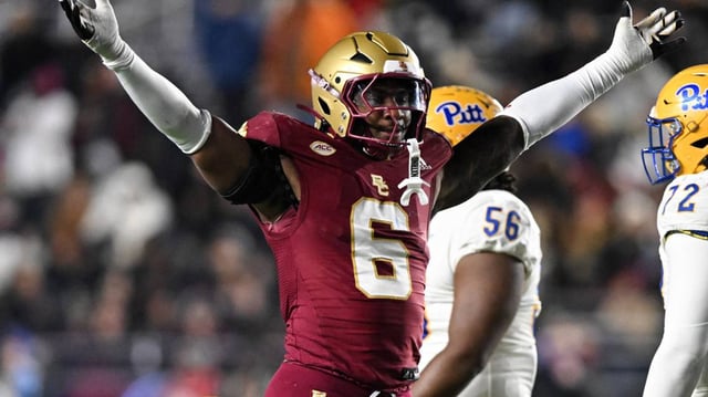 Boston College edge defender Donovan Ezeiruaku has an strong blend of athleticism and production. Brian Fluharty-Imagn Images