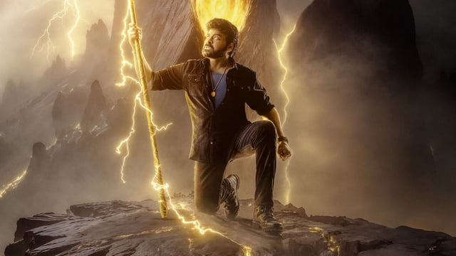 Chiranjeevi in a still from Vassishta's fantasy film Vishwambhara. 