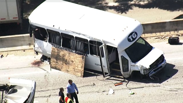 The scene of a deadly crash in San Antonio involving a bus from North Texas on July 17, 2025.