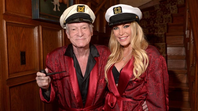 Hugh Hefner and Crystal Hefner attend Playboy Mansion&#39;s Annual Halloween Bash at The Playboy Mansion on October 25, 2014.