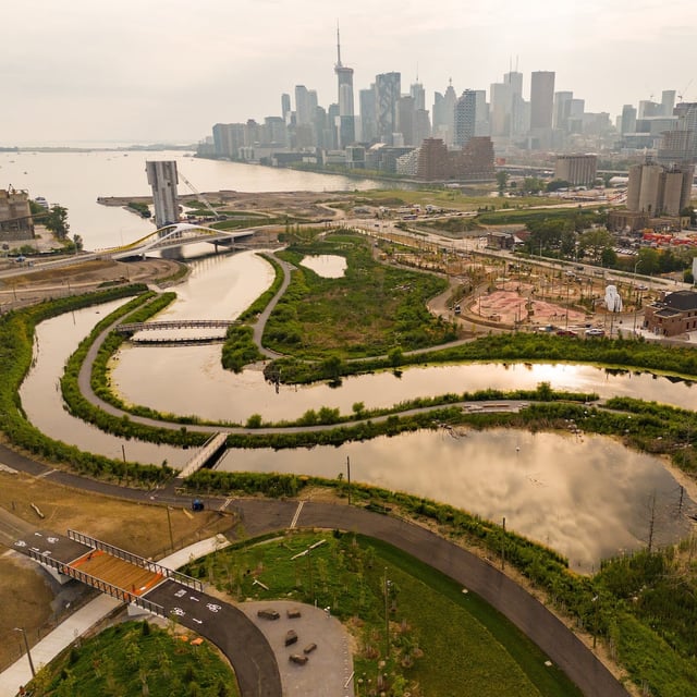 Part of Biidaasige Park nears completion on July 16.
